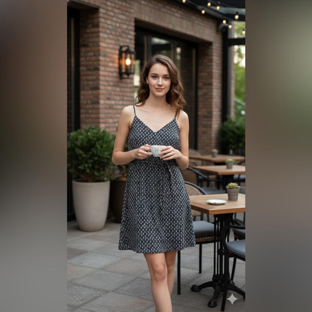 H&M Monochrome Patterned Dress